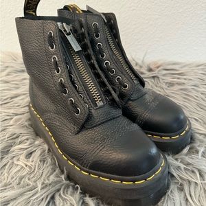 Dr martens SINCLAIR MILLED NAPPA LEATHER PLATFORM BOOTS